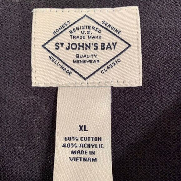 BLACK SAINT JOHN BAY V-NECK SWEATER SIZE-XL - Picture 3 of 5